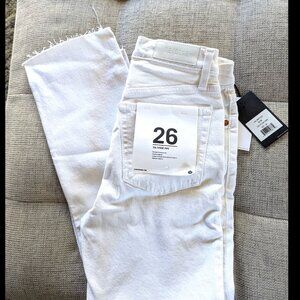 Re/done 70s Stove Pipe White Jeans Sz 26 NWT